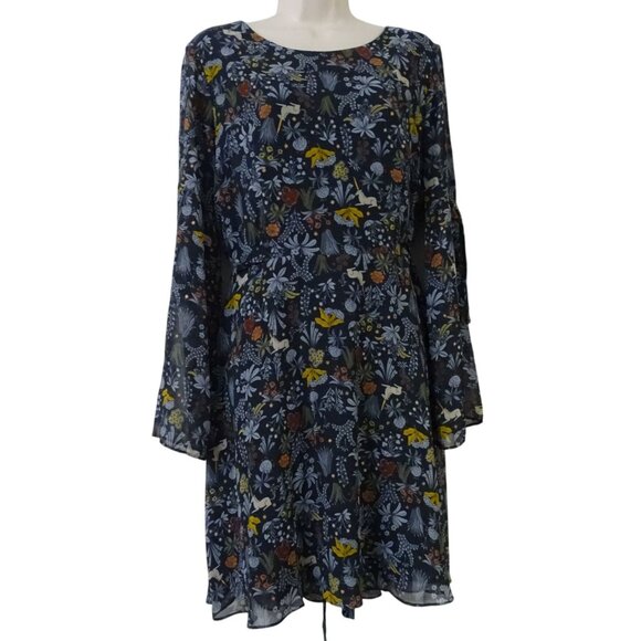Lauren Conrad Dresses & Skirts - LC Lauren Conrad Runway Women Floral Sheer Lined Long Sleeve Dress Size L